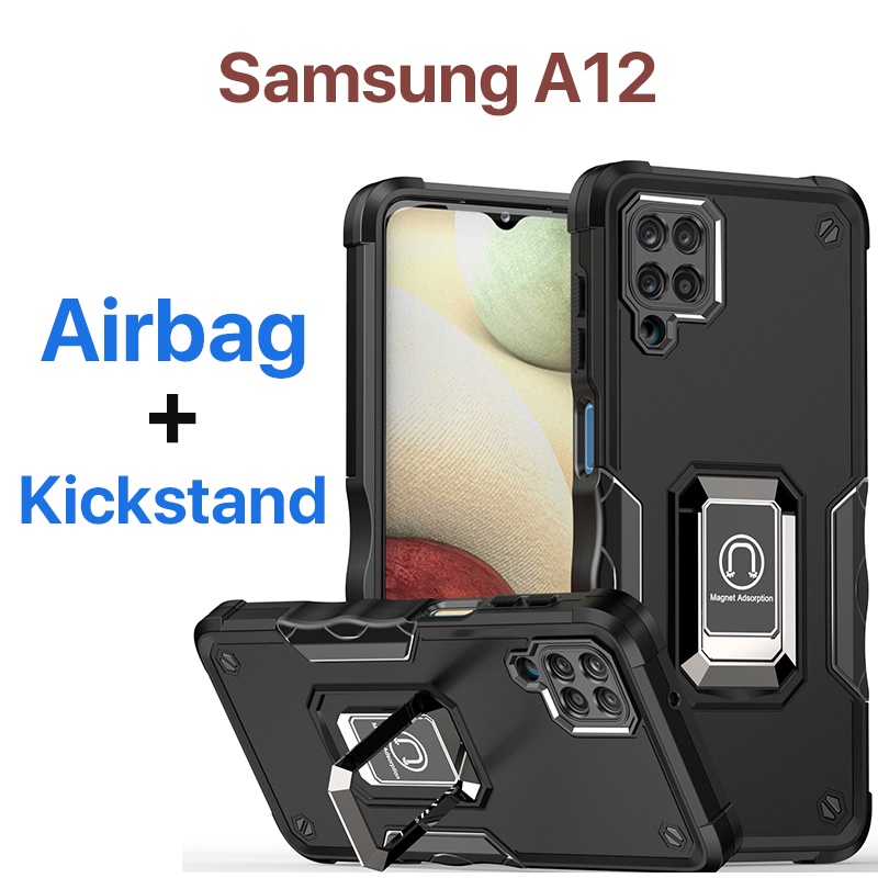 ถุงลมนิรภัย-เคส-samsung-a12-a22-4g-5g-case-ป้องกันการตกหล่น-ขาตั้งในตัว-ปกป้องหน้าจอ-ถุงลมนิรภัย-กันกระแทก-ป้องกันลายนิ้วมือ-ปกป้องกล้อง-กันลื่น-samsung-galaxy-a12