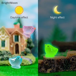 Brightmoon แดชบอร์ดเรซิ่น รูปไก่น้อย สีเหลือง เรืองแสง ขนาดเล็ก สําหรับตกแต่งบ้าน รถยนต์ DIY 1 5 ชิ้น