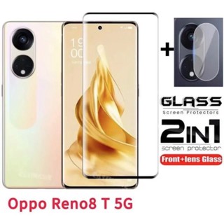 ฟิล์มกันกระแทกได้แป็นชุด2in1 OPPO Reno8T 5G ฟิล์มเลนส์กล้อง+ฟิล์มกระจกเต็มจอขอบดำ ฟิล์มกระจก ฟิล์มกระจกกันรอย ส่งจากไทย