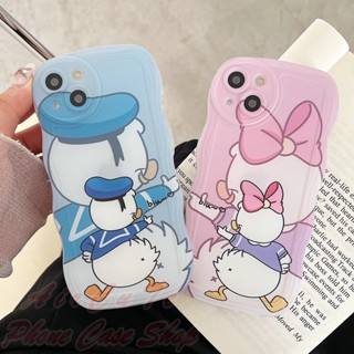 เคส iPhone 14 13 12 11 Pro Max X XR XS Max 8 7 6 6S Plus iPhone14 iPhone13 iPhone12 iPhone11 8Plus 7Plus Transparent Wave Daisy Donald Duck Soft Case