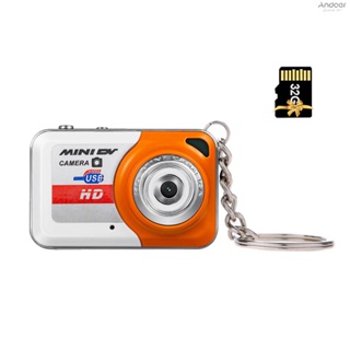 Andoer X6 กล้องดิจิทัล DV ขนาดเล็ก แบบพกพา ความชัดสูง พร้อมการ์ดหน่วยความจํา 32 GB