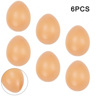 Fake Eggs 6Pcs Dummy Graffiti Eggs Home Party Decor Poultry Layer Coop