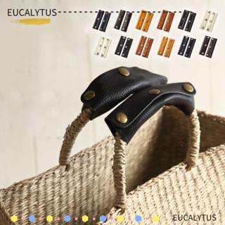 Eutus ปลอกหนังหุ้มด้ามจับกระเป๋าเดินทาง แบบนิ่ม ป้องกันรอย สีพื้น 2 ชิ้น