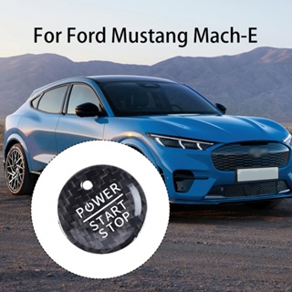ขอบสตาร์ทเครื่องยนต์ คาร์บอนไฟเบอร์ สีดํา สําหรับ Ford Mustang Mach-E