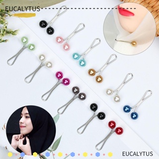 Eutus คลิปหนีบฮิญาบ ผ้าคลุมไหล่ ผ้าพันคอ กันลื่น ประดับมุก 12 ชิ้น