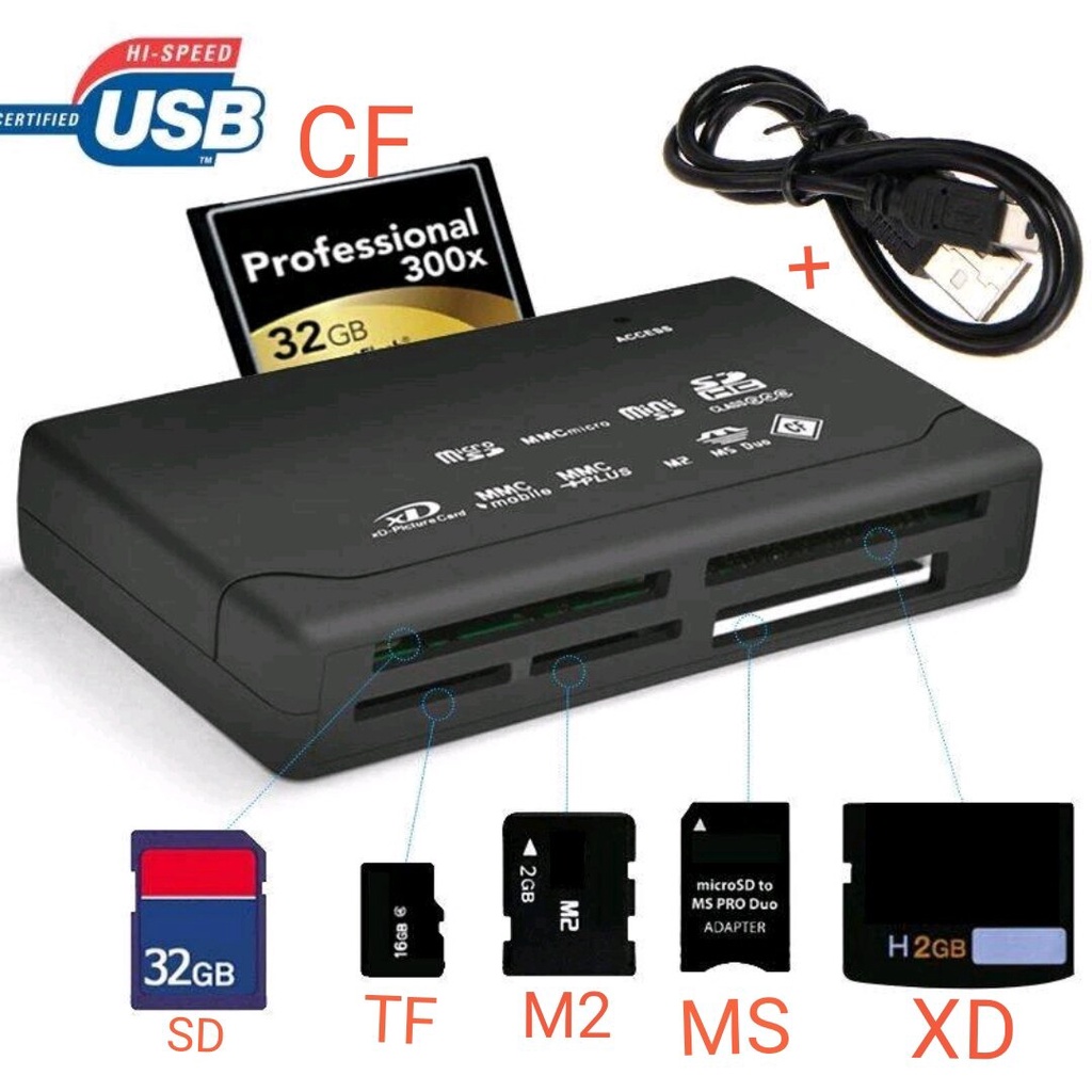 การ์ดรีดเดอร์ card reader (SD MS Xd CF TF M2) พร้อมส่ง | Shopee Thailand
