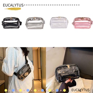 Eutus กระเป๋าสะพายไหล่ กระเป๋าถือ PVC ใส ความจุขนาดใหญ่ พร้อมสายปรับได้ แฟชั่นสําหรับสตรี