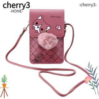 Cherry3 กระเป๋าถือ กระเป๋าสตางค์ หนัง PU ลายการ์ตูน ใส่โทรศัพท์ได้