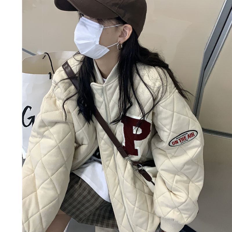 เสื้อแจ็กเก็ตเบสบอล-ผ้าฝ้าย-ขนาดเล็ก-พลัสไซซ์-แฟชั่นฤดูหนาว-สําหรับผู้หญิง