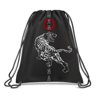 Bundanjai (กระเป๋าเป้เชือกรูด) MGA-กระเป๋าเป้เชือกรูด: Manga Arena-Tiger Drawstring Backpack W35XH43 cm.-BK