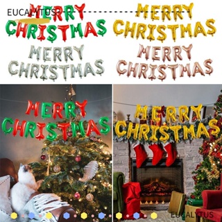Eutus ชุดลูกโป่ง ลายตัวอักษร Merry Christmas สําหรับตกแต่งปาร์ตี้ วันหยุด