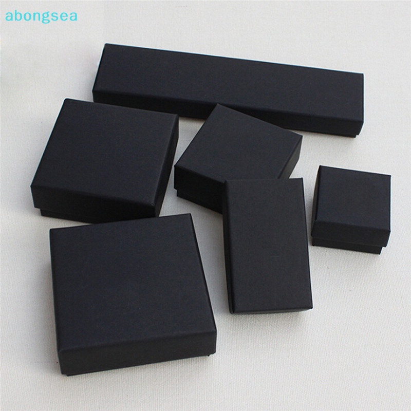 abongsea-กล่องกระดาษ-สีดํา-สําหรับใส่เครื่องประดับ-แหวน-สร้อยคอ-ต่างหู-สร้อยข้อมือ