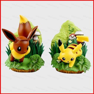 โมเดลฟิกเกอร์ โปเกม่อน ปิกาจู Eevee In The Bushes ของเล่นสําหรับเด็ก เก็บสะสม เก็บสะสม