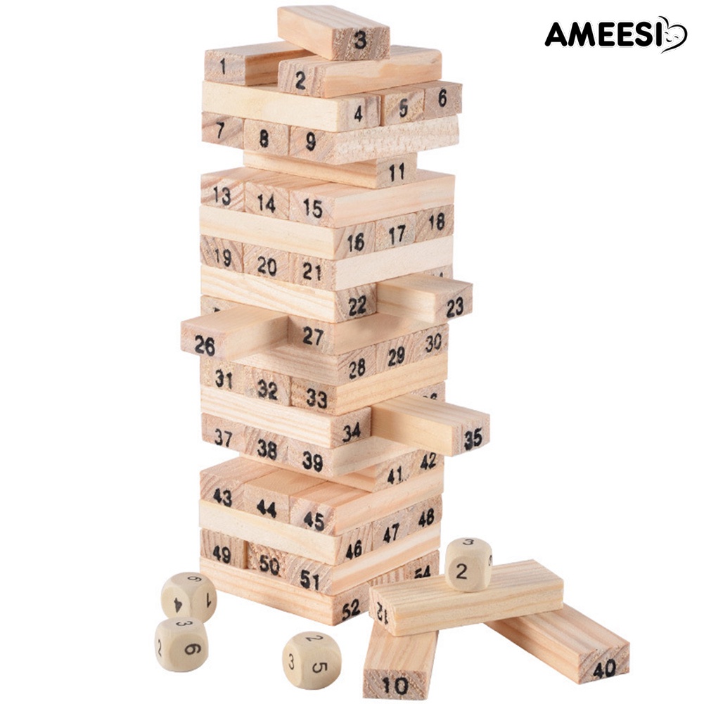 ameesi-ชุดของเล่นตัวต่อไม้-หอคอย-เสริมการเรียนรู้เด็ก-54-ชิ้น