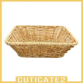 [Cuticate2] ตะกร้าสาน ทนทาน สําหรับใส่อาหาร ผัก ผลไม้ ขนมปัง เหมาะกับการพกพา ตั้งแคมป์ กาแฟ โต๊ะ กลางแจ้ง ห้องนั่งเล่น ปาร์ตี้