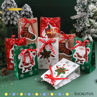 Eutus ถุงของขวัญ ลายซานตาคลอส สําหรับใส่คุ้กกี้ เค้กคริสต์มาส 10 ชิ้น