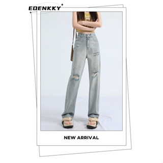 EOENKKY กางเกงขายาว กางเกงยีสน์ผู้หญิง ทรงหลวม ๆ ตรง Retro Hip Hop Pants 2023 NEW Style  Korean Style สวยงาม Trendy ทันสมัย A97L38B 36Z230909