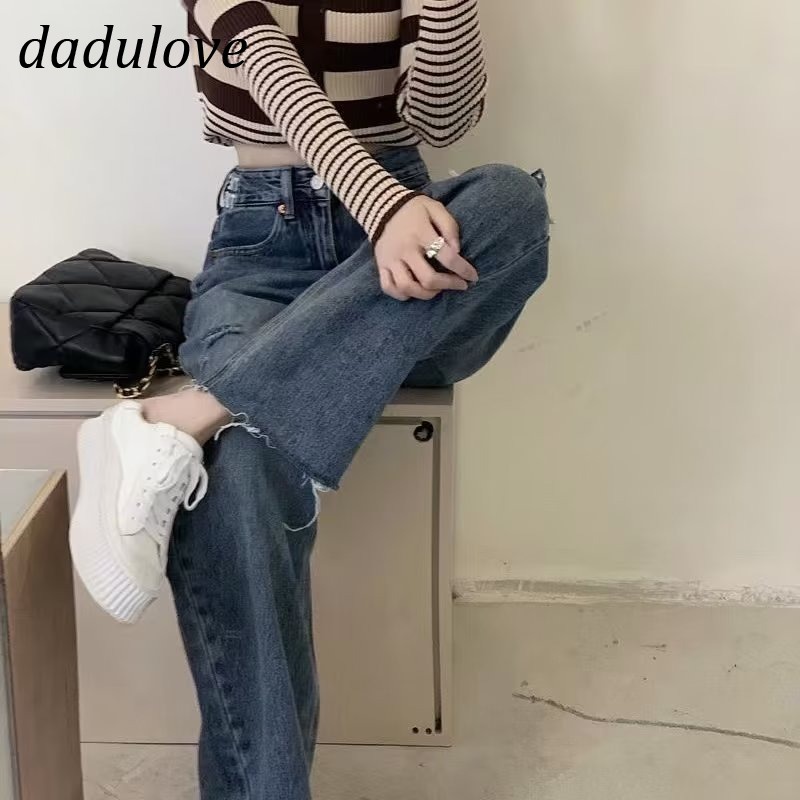 dadulove-new-american-ins-high-street-retro-ripped-jeans-niche-high-waist-loose-wide-leg-pants-trousers