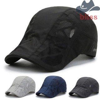 Bliss หมวกเบเร่ต์ หมวกกีฬา วินเทจ ฤดูร้อน หมวกคนขับ แฟชั่น ลําลอง ระบายอากาศ ตาข่าย หมวกผู้ชาย