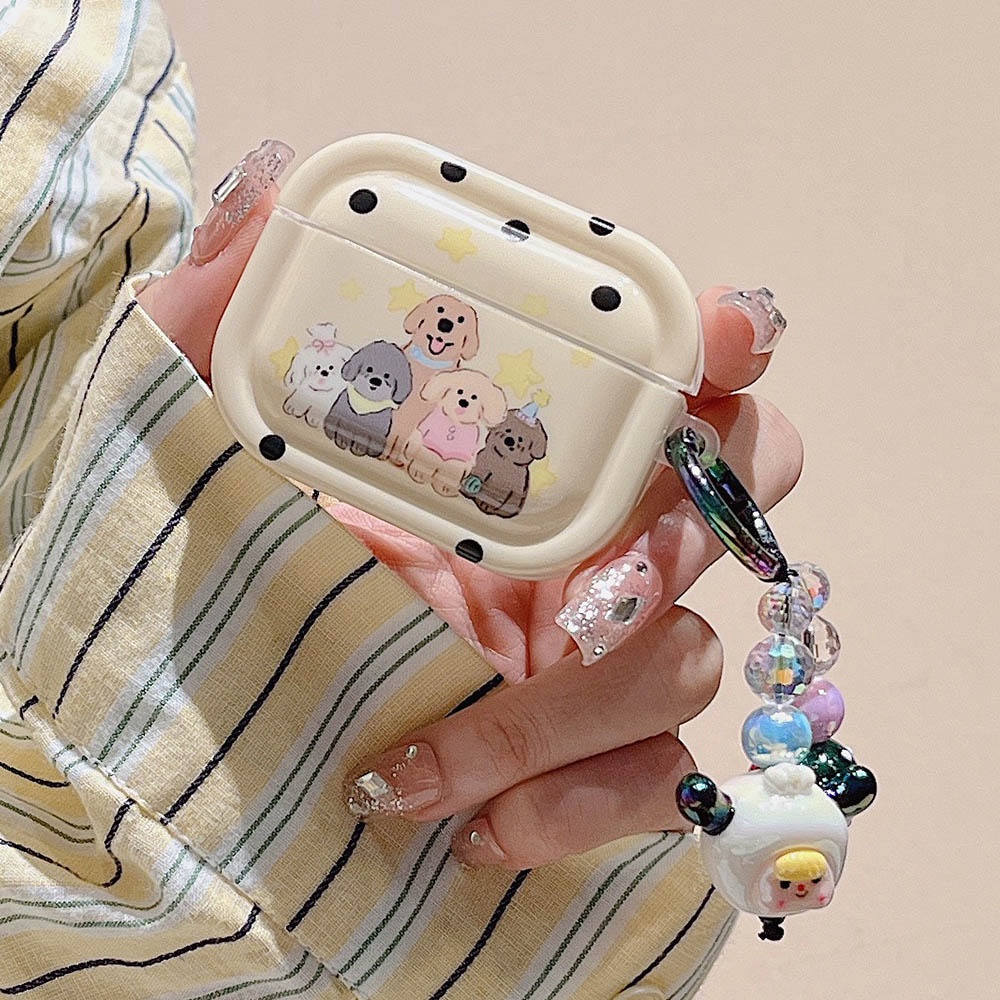 เคสหูฟังบลูทูธ-ลายจุด-สุนัข-พร้อมพวงกุญแจ-สําหรับ-airpods-3-pro-2-airpod-1-2-pro2