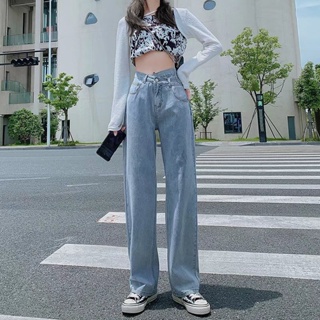 Solenne  กางเกงขายาว กางเกงยีสน์ผู้หญิง ทรงหลวม ๆ ตรง Retro Hip Hop Pants 2023 NEW Style  สวยงาม พิเศษ Korean Style Chic A97L89L 36Z230909