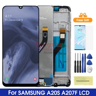 หน้าจอสัมผัสดิจิทัล Lcd 6.5 นิ้ว พร้อมกรอบ แบบเปลี่ยน สําหรับ Samsung Galaxy A20S A20S A207 A207F A2070