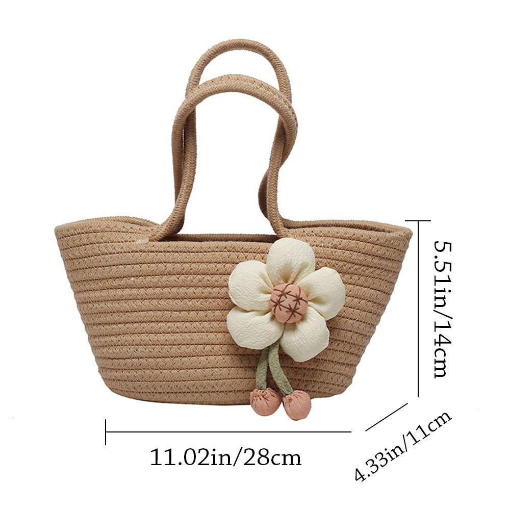 daphne-กระเป๋าฟาง-กระเป๋าช้อปปิ้ง-ลายดอกไม้-น่ารัก-ฤดูร้อน-ชายหาด