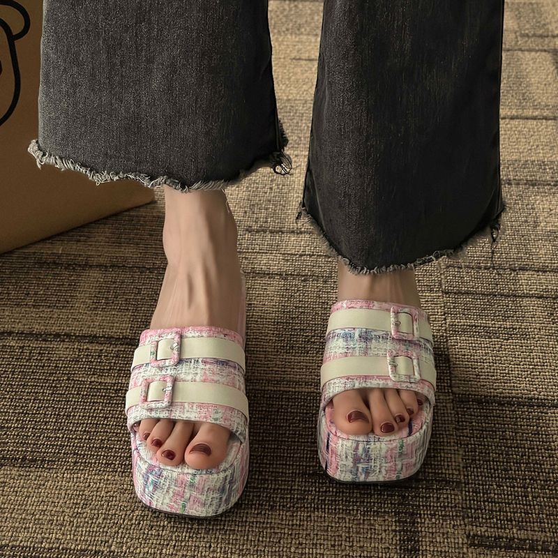 hot-sale-รองเท้าแตะส้นสูงผู้หญิง-สไตล์เกาหลี-ผ้ายืดหยุ่น-ส้นเตารีด-พื้นหนา-ระบายอากาศได้ดี-ไม่ลื่น-รองเท้าแฟชั่นผญ-ผญ