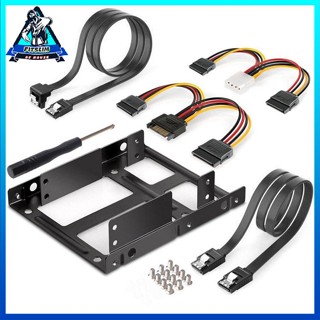 [พร้อม] Ssd Bracket Set 2.5 Inch to 3.5 Internal Hard Disk Drive Mounting Kit Brackets Sata Data Cable สายชาร์จพลังงาน [Y/16]