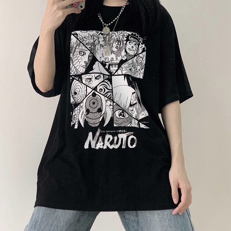 2023-summer-naruto-short-sleeve-t-shirt-korean-retro-cartoon-anime-manga-loose-bf-wild-couple-men-and-women