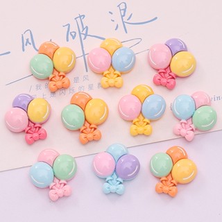 10 ชิ้น / เซต น่ารัก พื้นผิวสว่าง สามสี ลูกโป่ง ด้านหลังแบน DIY เคสโทรศัพท์ โฮมเมด กิ๊บติดผม อุปกรณ์เครื่องประดับ