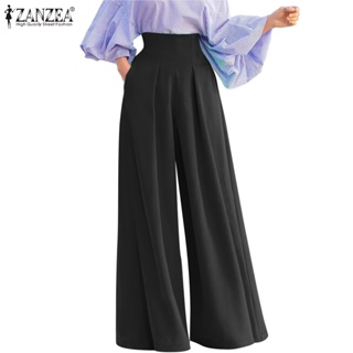 Celmia ZANZEA กางเกงขากว้าง เอวสูง จีบรอบ ลําลอง ทรงหลวม พลัสไซซ์ สําหรับผู้หญิง