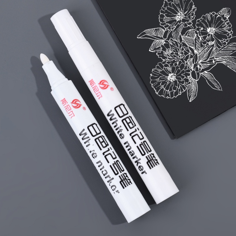 ปากกามาร์กเกอร์-พลาสติก-กันน้ํา-แห้งเร็ว-คุณภาพสูง-3-มม-สีขาว-สําหรับนักเรียน-สํานักงาน-diy