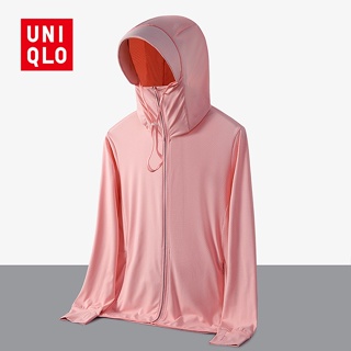 Uniqlo AIRism เสื้อแจ็กเก็ต ผ้าเรยอน กันแดด มีฮู้ด ระบายอากาศ ป้องกันรังสียูวี ถอดออกได้ สําหรับผู้หญิง 2023