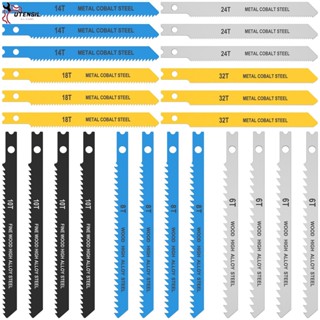 ชุดใบเลื่อยจิ๊กซอว์ เหล็กคาร์บอน พร้อมก้านตัว U สําหรับงานไม้ พลาสติก โลหะ 24 ชิ้น