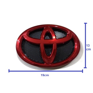 *แนะนำ* Logoหน้ากระจัง Toyota Revo 2015-2022 สีแดงแก้ว ขนาด 19 cm x 13 cm**+รับตัวแทนจำหน่าย+**