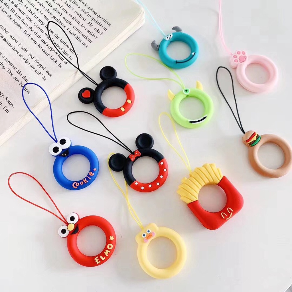 ภาพหน้าปกสินค้าNew Disney Cartoon Mobile Phone Lanyard Silicone Ring Accessories Mobile Phone USB Key Lanyard Short Doughnut จากร้าน swoan72.th บน Shopee