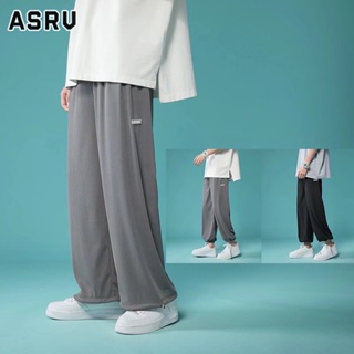 ASRV กางเกงขายาวผู้ชาย เชือกรูด ทรงบาง แบรนด์ดัง เวอร์ชั่นเกาหลี ทรงหลวม หล่อๆ กางเกงกีฬาไอซ์ซิลค์