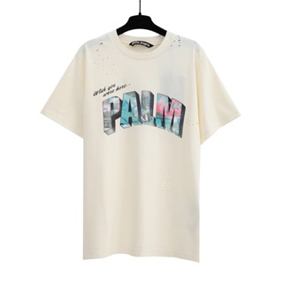 Palm Angels88- เสื้อยืดแขนสั้น สไตล์สตรีท แฟชั่นล่าสุด สําหรับทุกเพศ Srwat