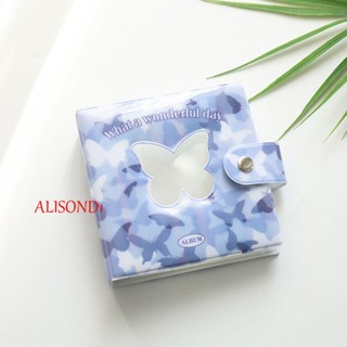 Alisond1 Kpop โฟโต้การ์ด Binder Mini Kawaii PVC รูปหัวใจ สี่เหลี่ยม จัดเก็บรูปภาพ แสตมป์ สมุดเก็บภาพ โฟโต้การ์ด เก็บสะสม 20 แผ่น 3 นิ้ว อัลบั้มรูป