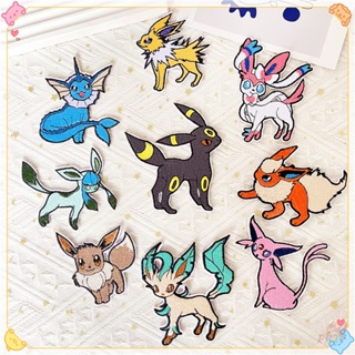 ♚ แผ่นแพทช์เหล็ก สําหรับ Eevee Vaporeon Glaceon Sylvenon Jolteon ♚ Q แผ่นแพทช์รีดติดเสื้อ ลายการ์ตูน DIY 1 ชิ้น