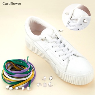 &lt;Cardflower&gt; เชือกผูกรองเท้าผ้าใบ แบบยืดหยุ่น ไม่มีเชือกผูก เพื่อความปลอดภัย สําหรับเด็ก และผู้ใหญ่ 1 ชุด