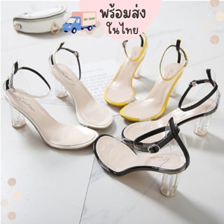 คุ้มที่สุด! อัพเกรด 34-42 [พร้อมส่ง] ส้นสูง 3 นิ้ว รองเท้าส้นสูง งานกล่อง ทรงสวย ส้นแก้ว ส้นใส 777