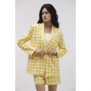 ESP เบลเซอร์ลายตาราง ผู้หญิง สีเหลือง | Gingham Blazer | 5849