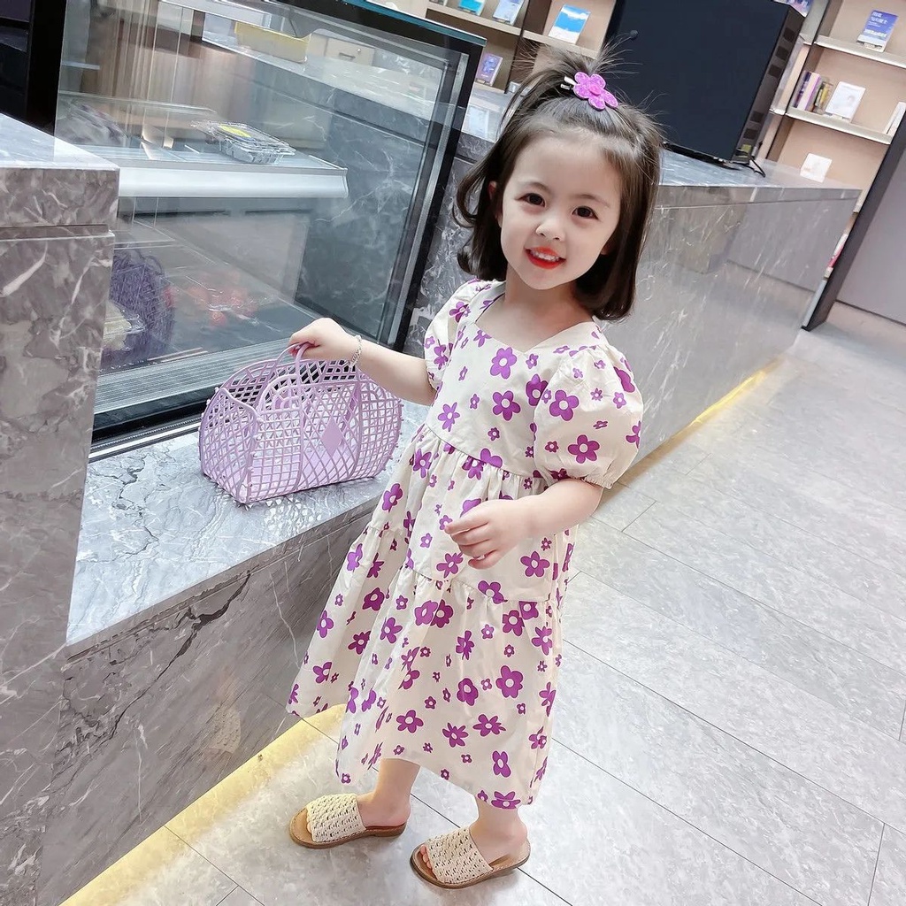 ชุดเดรสเด็กผู้หญิงฤดูร้อนปี-2023-เวอร์ชั่นเกาหลีใหม่ของชุดเดรสเจ้าหญิงสาวน้อยเด็กผู้หญิงสไตล์ต่างประเทศเทรนด์ชุดเดรสลายดอกไม้