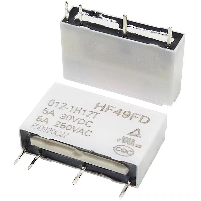 ใหม่-100-รีเลย์-hf49fd-5v-12v-24vdc-hf49fd-005-1h11-hf49fd-012-1h11t-hf49fd-024-1h12t-hf49fd-005-012-024-1h11-1h12-5a-4pin