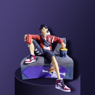 [New product in stock] One piece fashion brand three brothers fashion mens team essaab Luffy sofa GK boxed hand-held IKN5