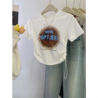 เสื้อยืดแขนสั้น ผ้าฝ้าย 100% พิมพ์ลายการ์ตูน สไตล์เรโทร สําหรับผู้หญิง