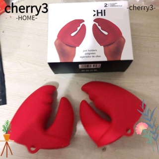 Cherry3 ถุงมือซิลิโคน รูปก้ามปู กันลวก กันความร้อน ทนทาน สีแดง สําหรับบ้าน