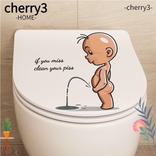 Cherry3 สติกเกอร์ ลายกระเบื้องภาษาอังกฤษ กันน้ํา สําหรับติดตกแต่งผนังห้องน้ําเด็กอนุบาล